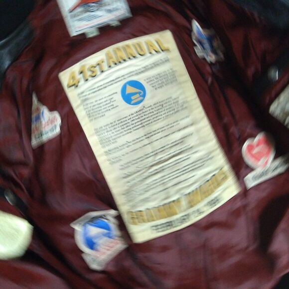 Vintage Avirex 41st Grammy Awards 1999 Leather Bomber Jacket - Picture 10 of 12